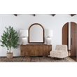 Pemberly Row Boho Wood Wall Mirror with Knob Accents in Natural