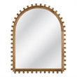 Pemberly Row Boho Wood Wall Mirror with Knob Accents in Natural