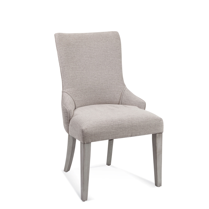 Pemberly Row Coastal Parsons Dining Chair Set of 2 in Washed Gray
