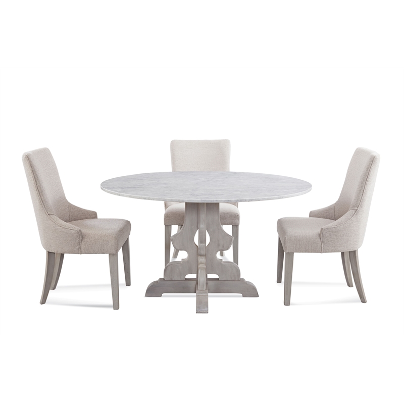 Pemberly Row Coastal Parsons Dining Chair Set of 2 in Washed Gray