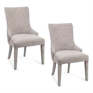 Pemberly Row Coastal Parsons Dining Chair Set of 2 in Washed Gray