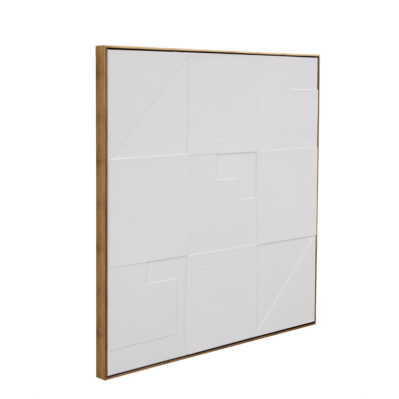 Pemberly Row 3D Geometric Fabric Wall Hanging in Antique Gold