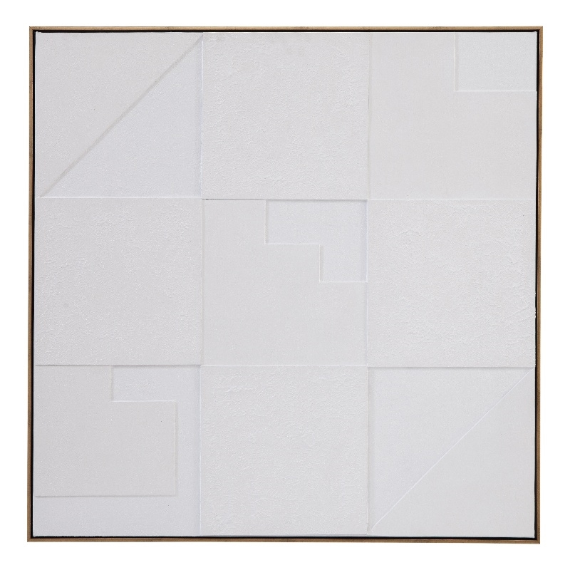 Pemberly Row 3D Geometric Fabric Wall Hanging in Antique Gold
