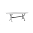 Pemberly Row Modern Coastal X-Frame Dining Table in White Oak