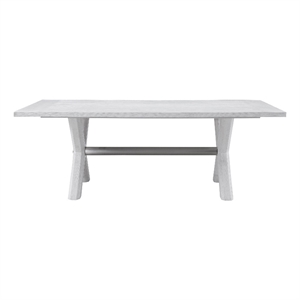 Pemberly Row Modern Coastal X-Frame Dining Table in White Oak
