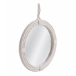 Pemberly Row Round Coastal Wall Mirror with White Rope Frame