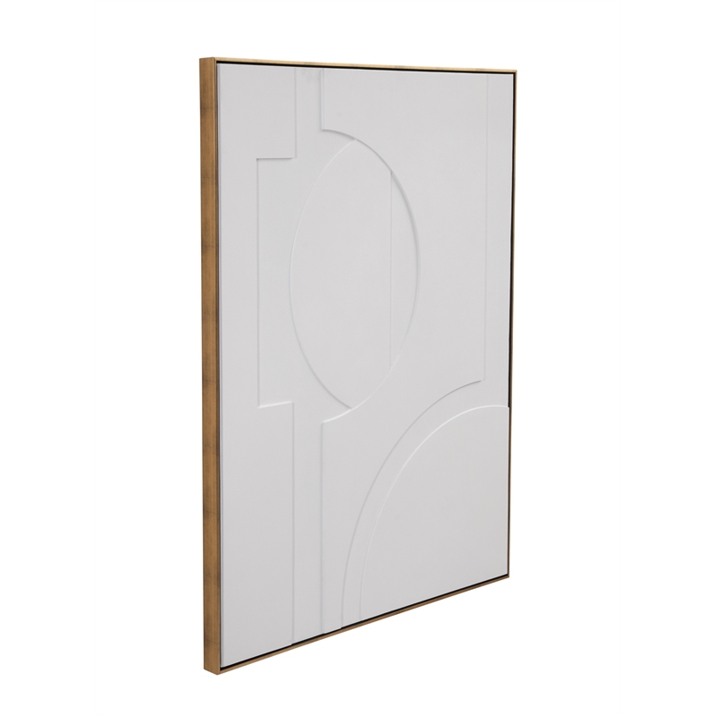 Pemberly Row Modern Geometric Relief Fabric Wall Hanging in Gold