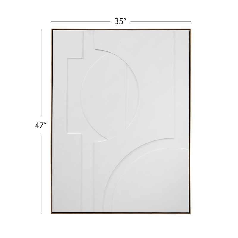Pemberly Row Modern Geometric Relief Fabric Wall Hanging in Gold