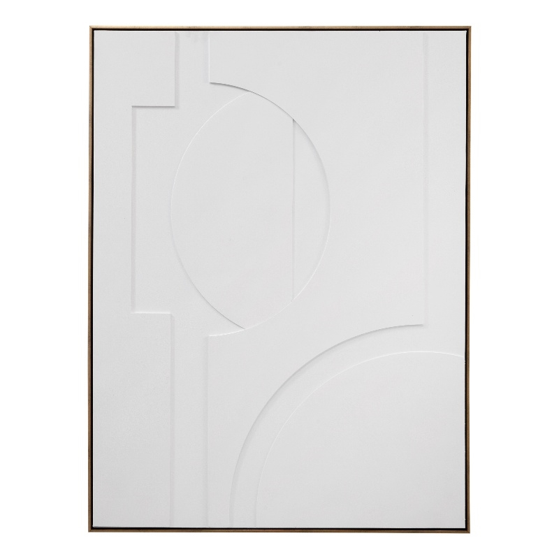 Pemberly Row Modern Geometric Relief Fabric Wall Hanging in Gold