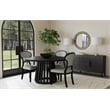 Pemberly Row Contemporary Round Slat Base Dining Table in Black