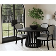 Pemberly Row Contemporary Round Slat Base Dining Table in Black
