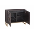 Pemberly Row Modern Boho Rubberwood Bar Cabinet in Brown and Gold