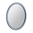 Pemberly Row Coastal Round Wall Mirror with Rope Motif in Blue