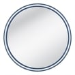 Pemberly Row Coastal Round Wall Mirror with Rope Motif in Blue