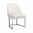 Pemberly Row Modern Boucle Dining Chair in Ivory Brushed Silver