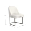 Pemberly Row Modern Boucle Dining Chair in Ivory Brushed Silver
