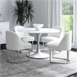 Pemberly Row Modern Boucle Dining Chair in Ivory Brushed Silver