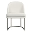 Pemberly Row Modern Boucle Dining Chair in Ivory Brushed Silver