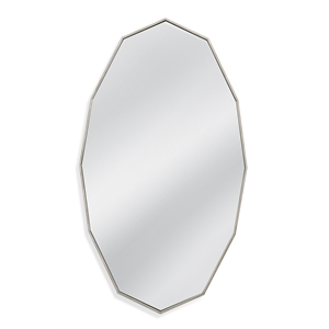Pemberly Row Modern Elongated Polygon Wall Mirror in Silver Leaf