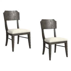 Pemberly Row Modern Upholstered Dining Chair Set of 2 in Charcoal