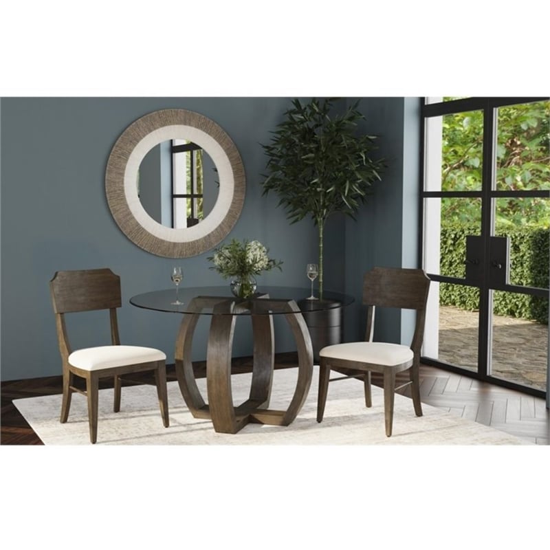 Pemberly Row Modern Upholstered Dining Chair Set of 2 in Charcoal