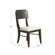 Pemberly Row Modern Upholstered Dining Chair Set of 2 in Charcoal