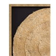 Pemberly Row Black Matte Shadowbox Art with Gold Fan in Gold Frame