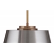 Pemberly Row Modern Brushed Steel Pendant with Brass Details