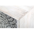 Pemberly Row Modern Boho Mango Wood Bar Cabinet in White Wash