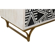 Pemberly Row Whitewash Bone and Resin Bar Cabinet in Gold Base