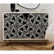 Pemberly Row Whitewash Bone and Resin Bar Cabinet in Gold Base