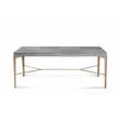 Pemberly Row Quartered White Oak Glam Dining Table in Platinum