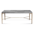 Pemberly Row Quartered White Oak Glam Dining Table in Platinum