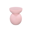 Pemberly Row Contemporary Faux Plaster Accent Table in Blush