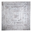 Pemberly Row Hand Carved Radiant Wall Panel in Distressed White