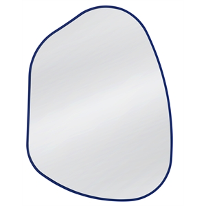 Pemberly Row Asymmetrical Wall Mirror in Navy Blue Engineered Wood