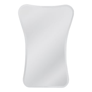 Pemberly Row Contemporary Hourglass Shape Wall Mirror in Clear