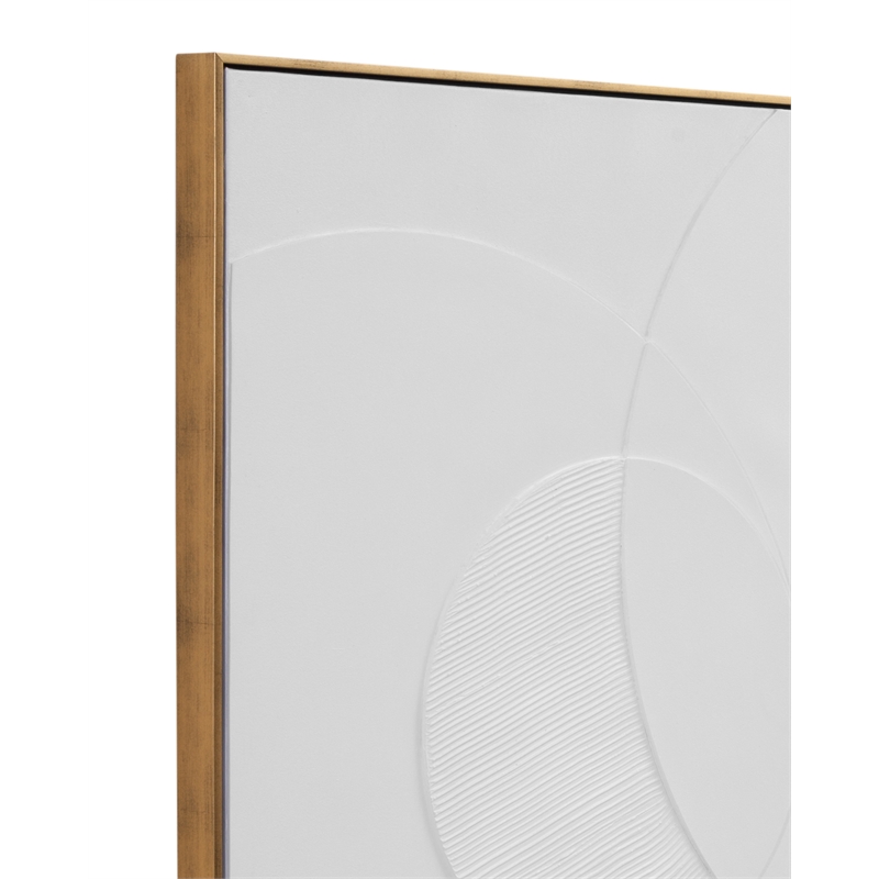 Pemberly Row Modern Circular Relief Fabric Wall Hanging in Gold