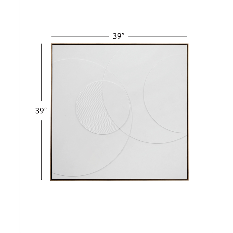Pemberly Row Modern Circular Relief Fabric Wall Hanging in Gold