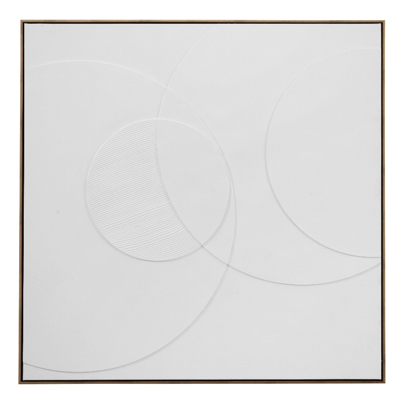 Pemberly Row Modern Circular Relief Fabric Wall Hanging in Gold