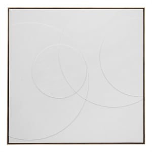 Pemberly Row Modern Circular Relief Fabric Wall Hanging in Gold