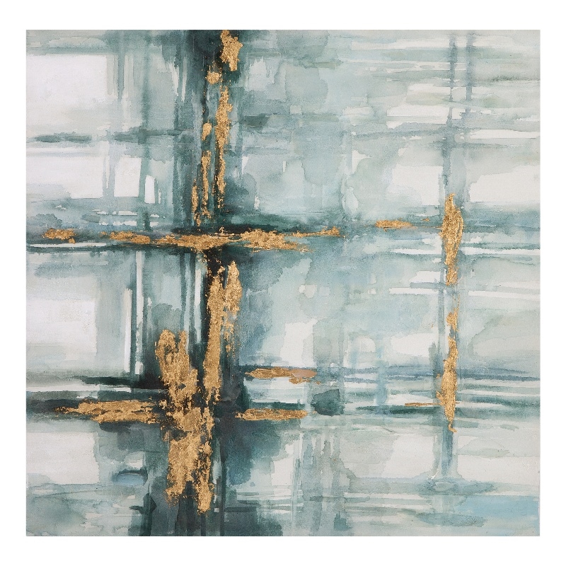Pemberly Row Modern Abstract Gallery Wrapped Canvas in Green