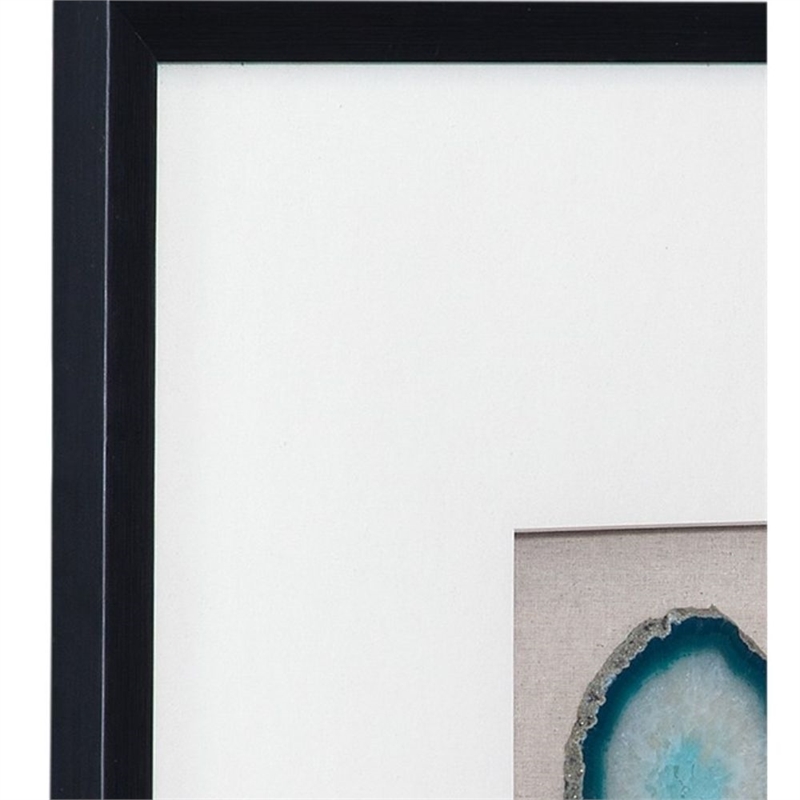 Pemberly Row Modern Geode Shadowbox Wall Art in Blue and Aqua