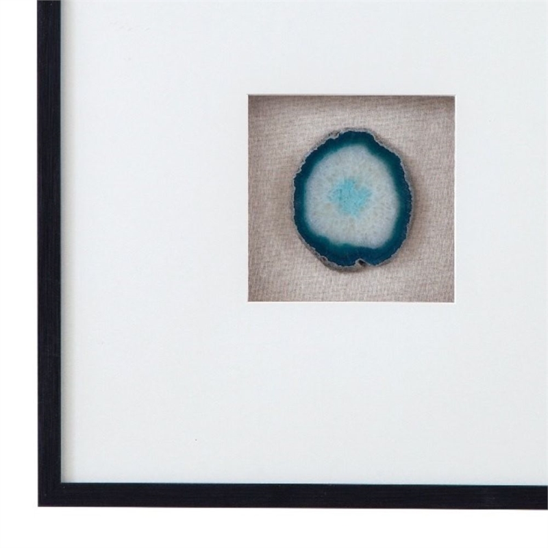 Pemberly Row Modern Geode Shadowbox Wall Art in Blue and Aqua