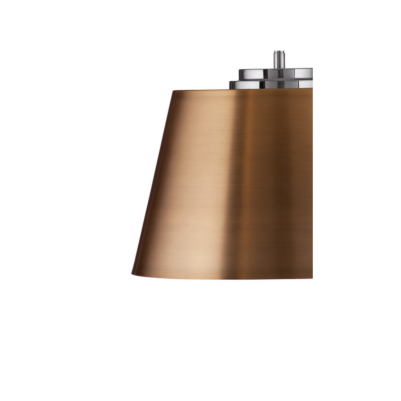 Pemberly Row Contemporary Brass Metal Pendant with Chrome Details