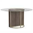Pemberly Row Mid-Century Mindi Veneer Dining Table in Chalk Grey