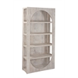 Pemberly Row Coastal Mango Wood Etagere Bookcase in White Wash