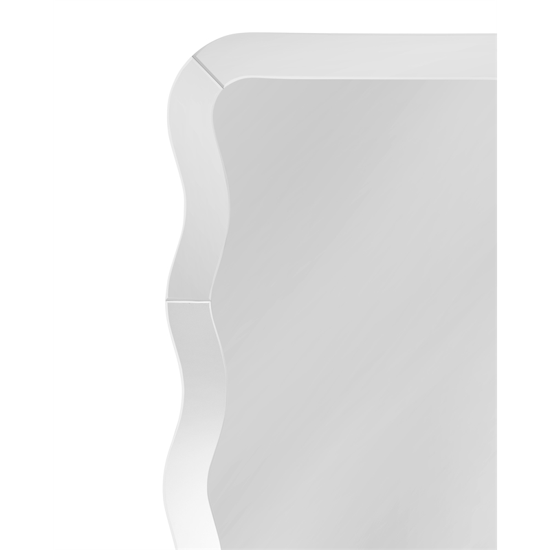 Pemberly Row Contemporary Floor Mirror with Wavy Detailed Frame
