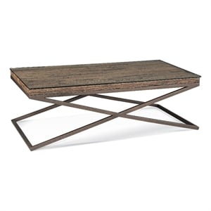 Pemberly Row Reclaimed Wood and Metal Coffee Table in Bronze