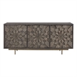 Pemberly Row Boho 3-Door Mango Wood Server in Natural Sandblasted